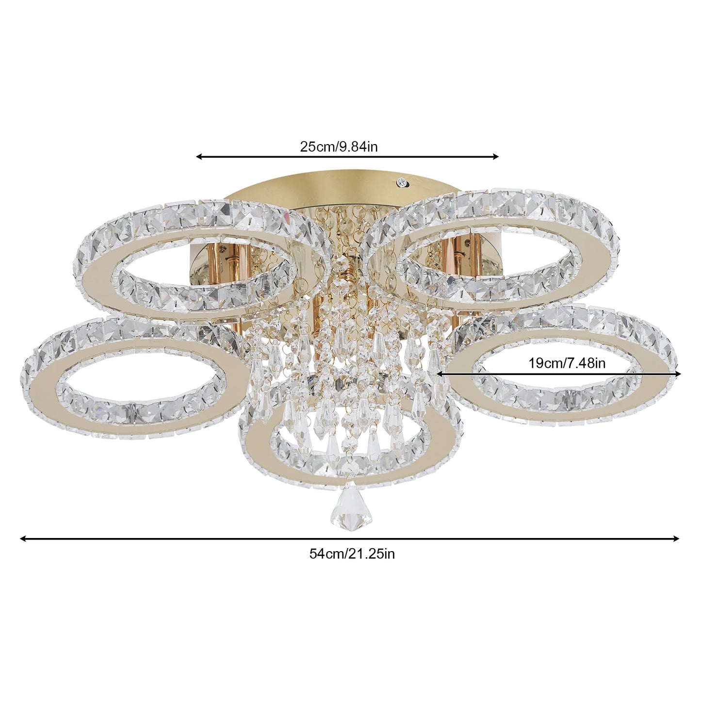 Vinilky Modern Crystal Ceiling Chandelier For Living Room