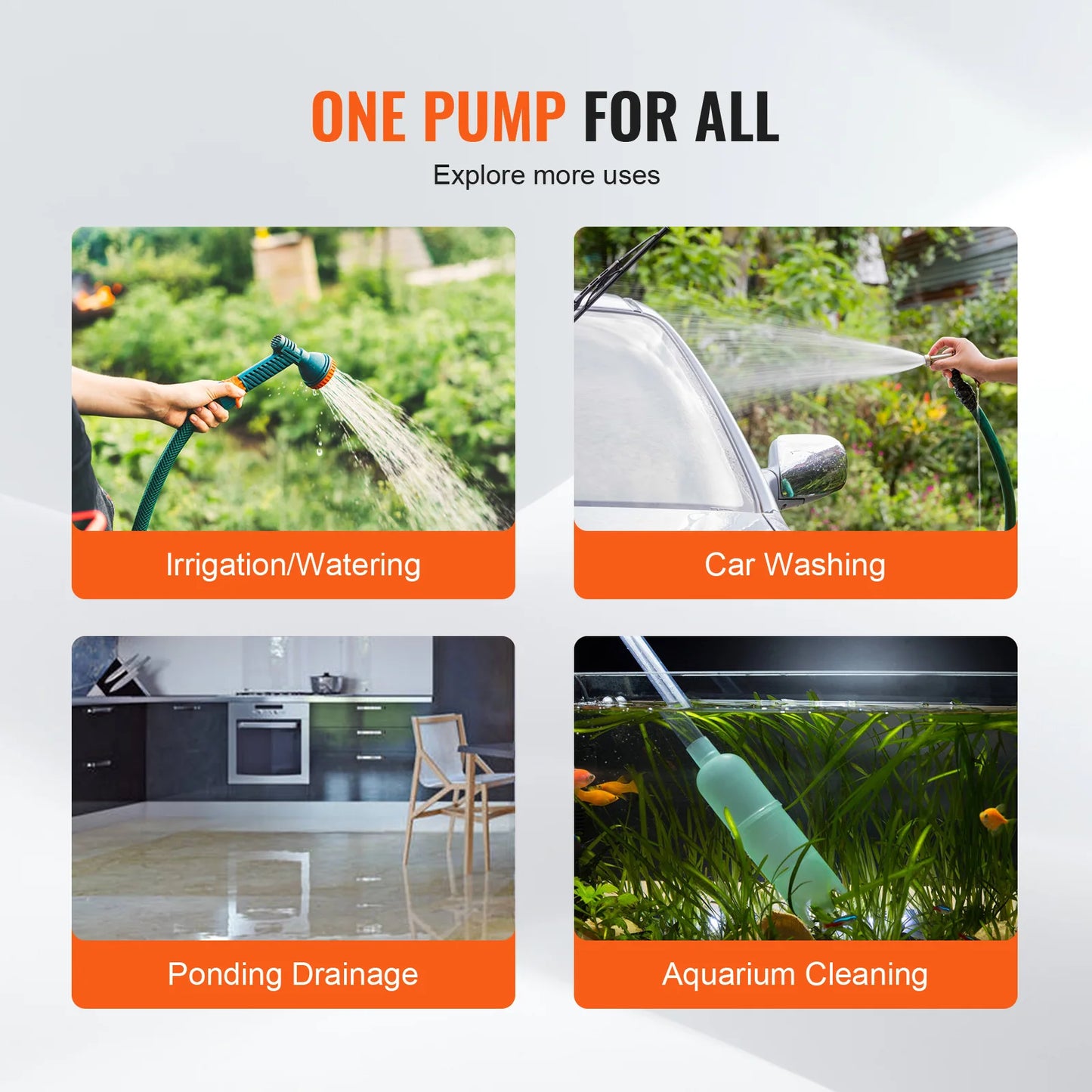 Succebuy Portable Electric Water Transfer Pump 360 Gph 120V