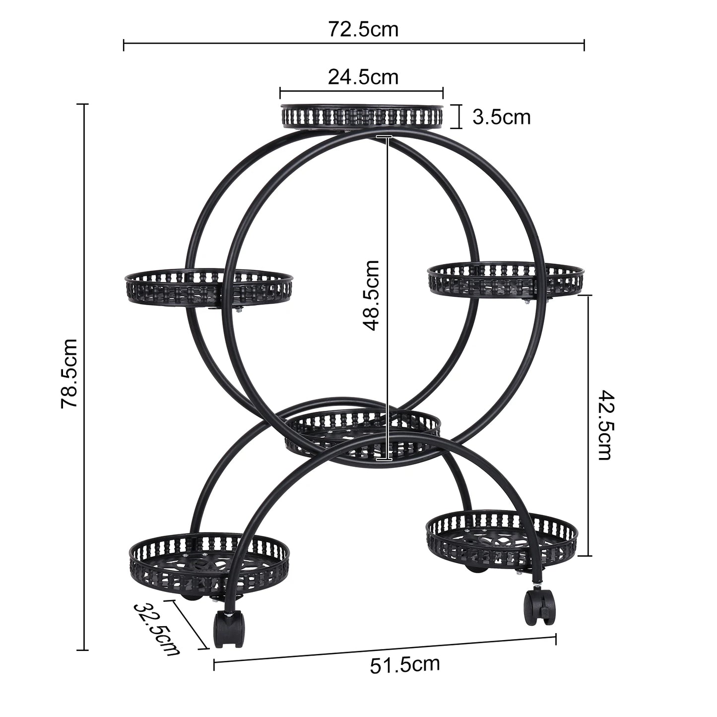 Bingopaw Heavy Duty Metal Plant Stand With Smooth Wheels