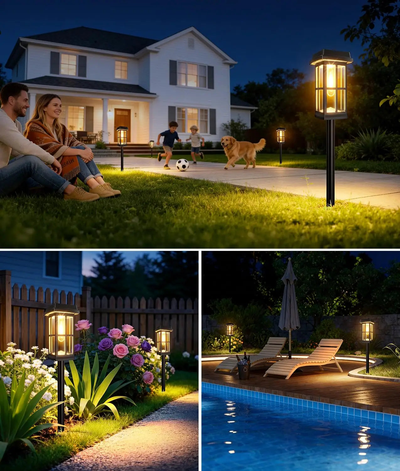 Solar Powered Pathway Lights 8 Pack IP65 Outdoor Landscape Lamps