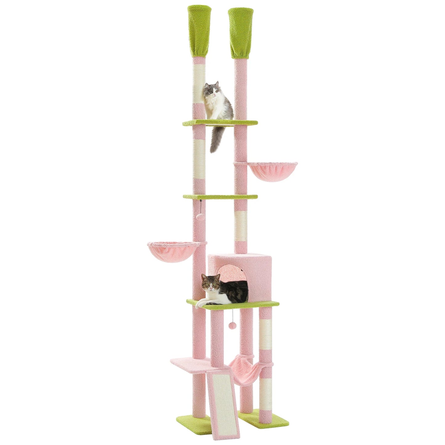 PAWZ Road Cactus Cat Tree Tower With Hammocks Seven Tiers