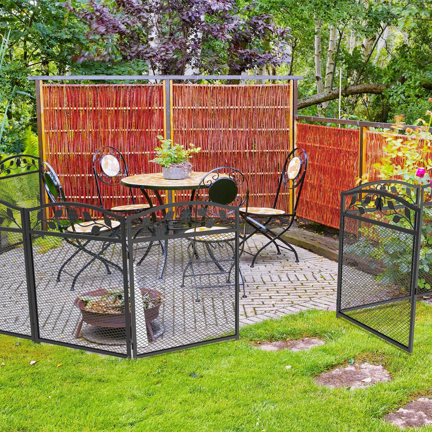 Wrought Iron Lawn Edging Border Outdoor Trellis Barrier