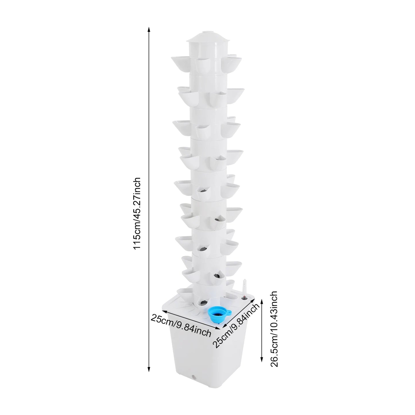 45 Hole Hydroponic Garden Vertical Tower For Balcony Gardens