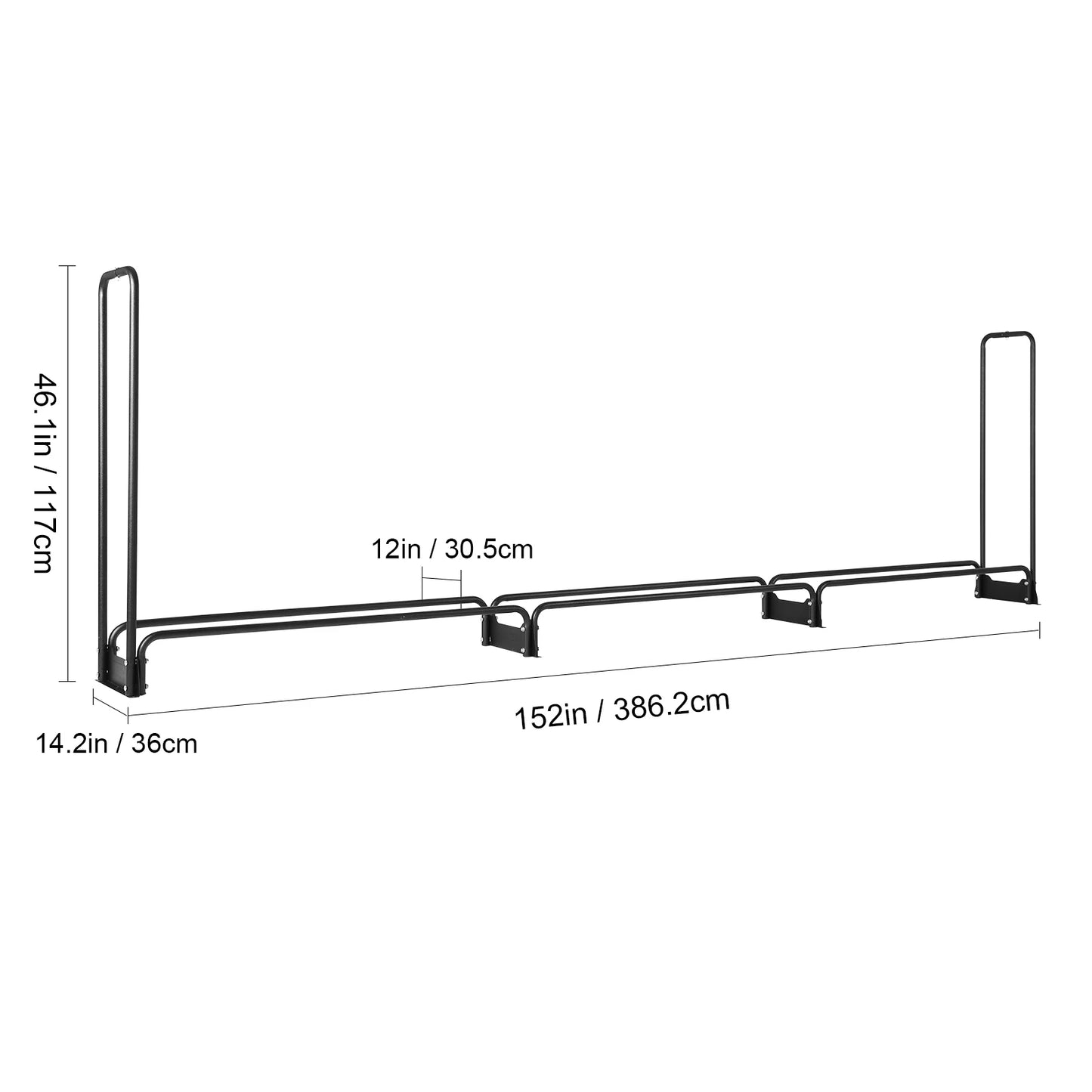 SucceBuy Outdoor Firewood Rack With Waterproof Cover Holder