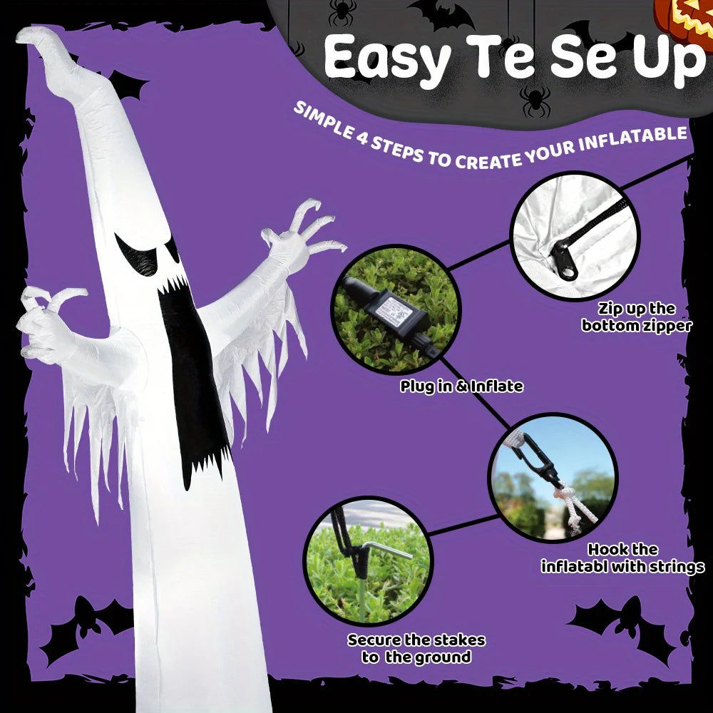 Joyfy Halloween Inflatable Ghost Yard Decor With LED Lights