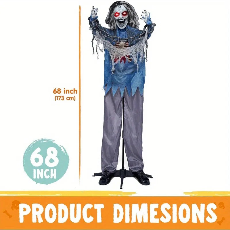 Joyfy Animatronic Zombie Halloween Decoration With Lights And Sound