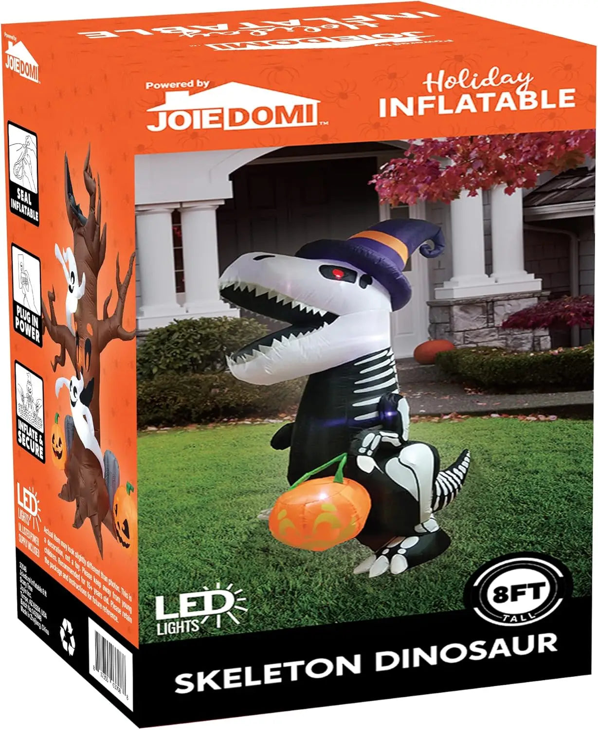 Joyfy Halloween Skeleton Dinosaur Inflatables Outdoor Yard Decor