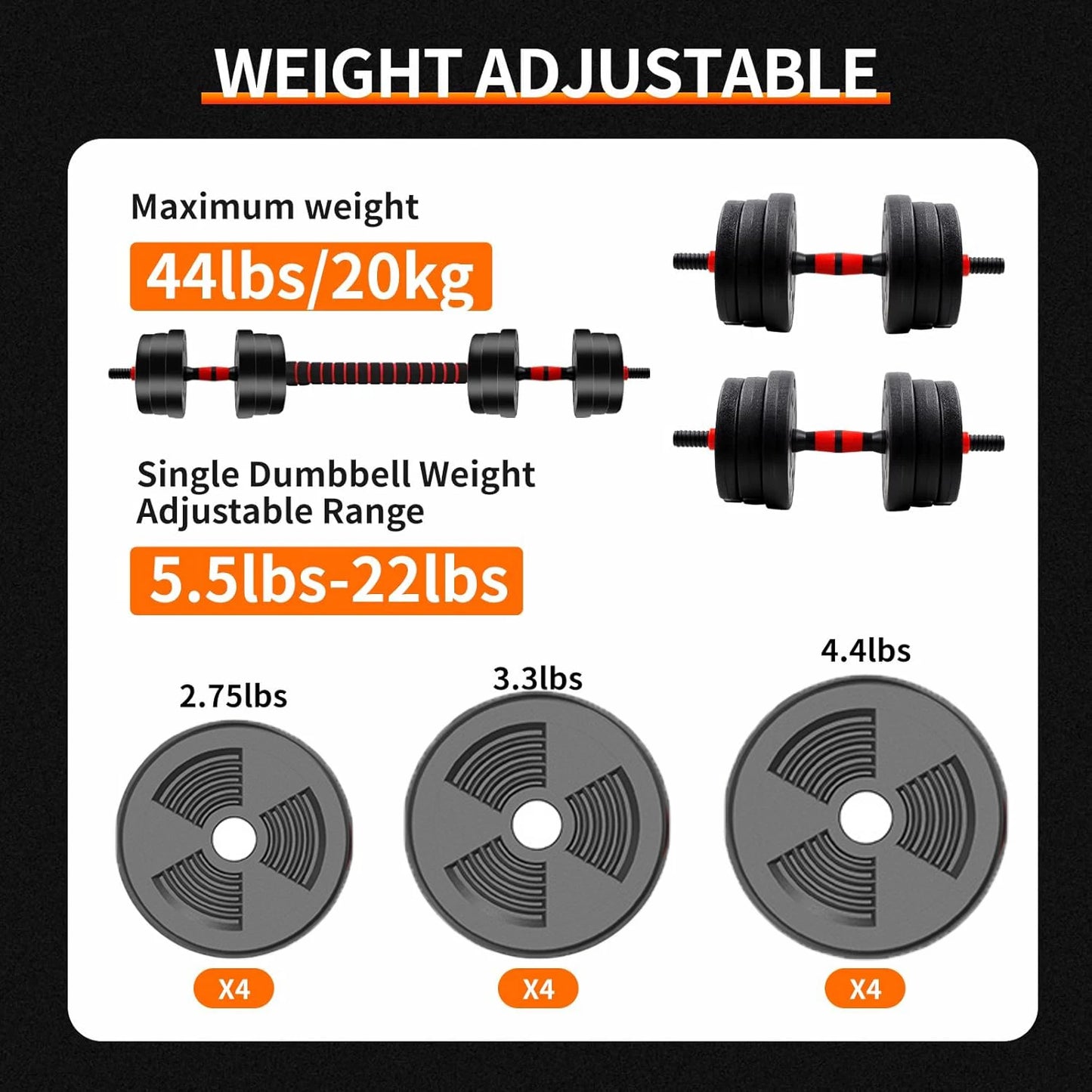 Adjustable Dumbbell To Barbell Conversion Home Gym Kit