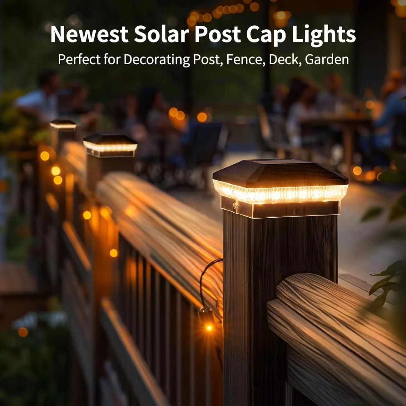 Automatic Solar Post Lights For Outdoor Fences Yards And Decks