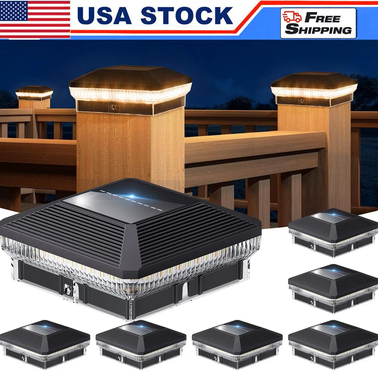 Automatic Solar Post Lights For Outdoor Fences Yards And Decks