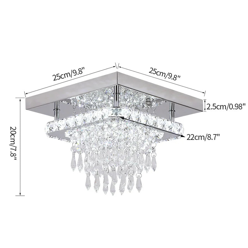 VETRULUS Modern Crystal Led Ceiling Chandelier Pendant Light