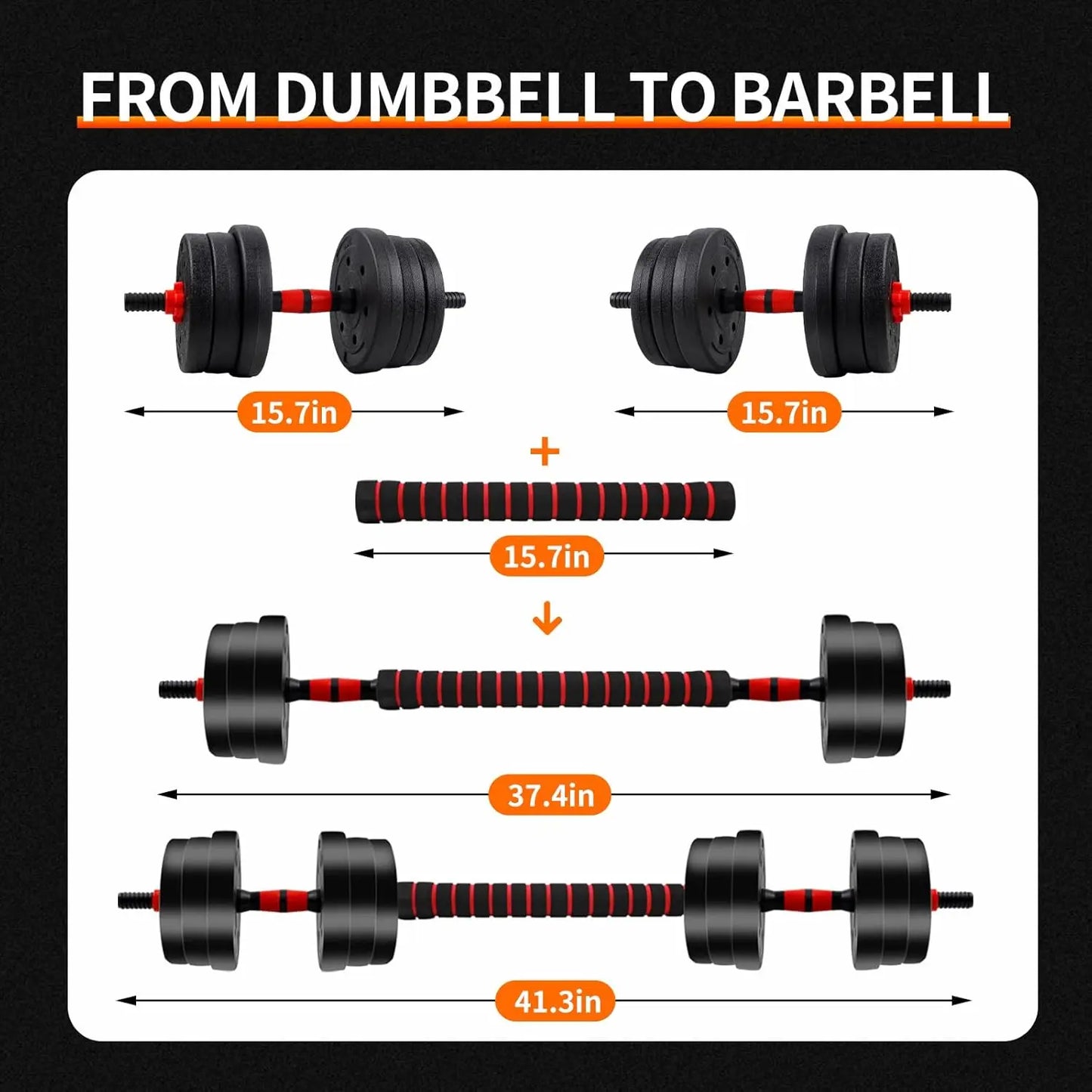 Adjustable Dumbbell To Barbell Conversion Home Gym Kit