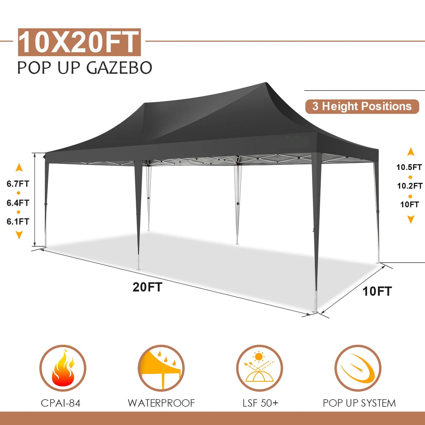 COBIZI Pop Up Canopy Gazebo With Sidewalls UV50 Waterproof Tent