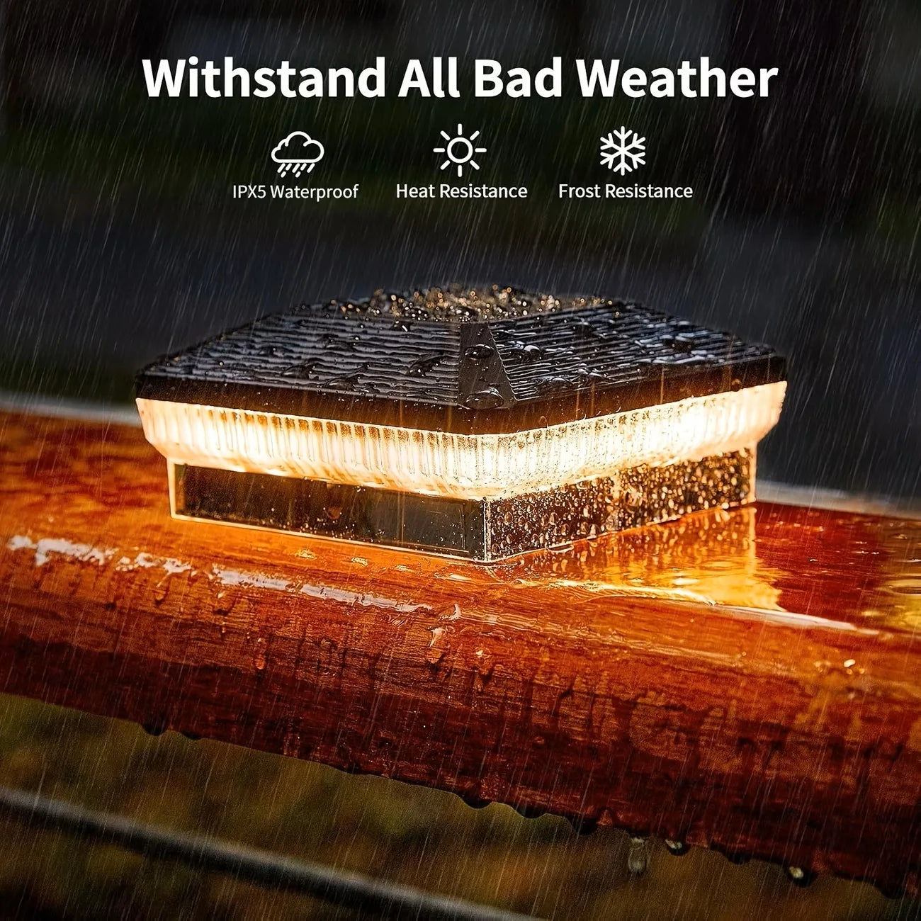 Automatic Solar Post Lights For Outdoor Fences Yards And Decks