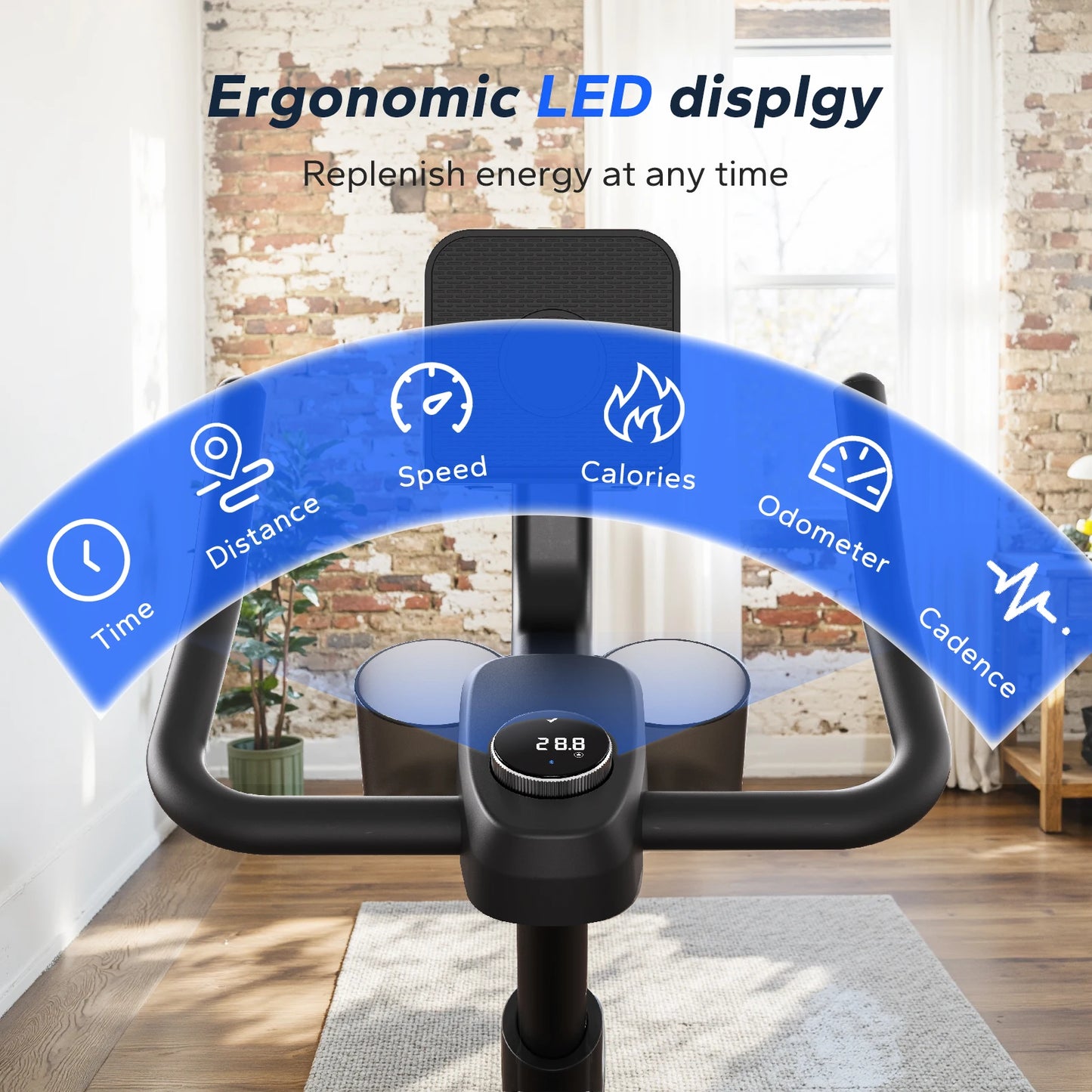 MERACH Magnetic Brake Pad Exercise Bike With App Fitness Courses