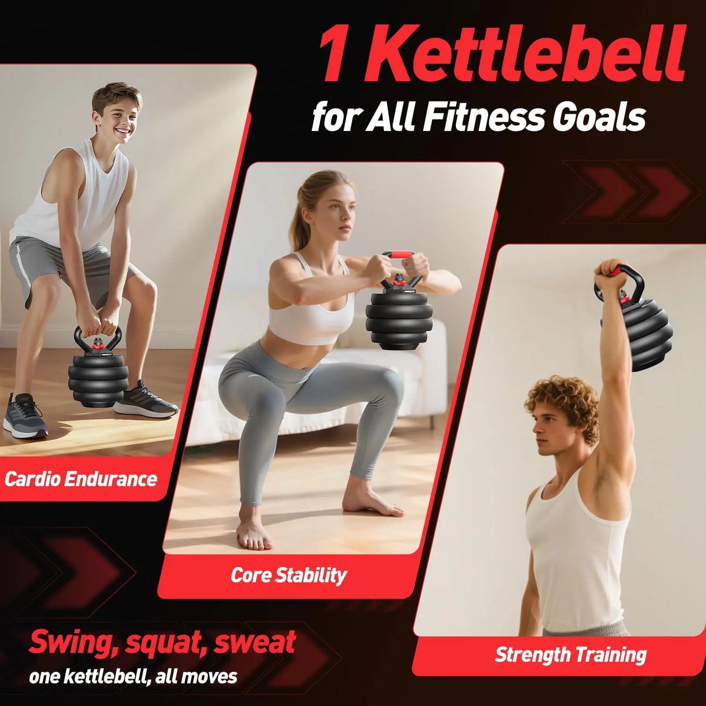 FED 5 In 1 Adjustable Dumbbell Set 20To90 LBS Workout