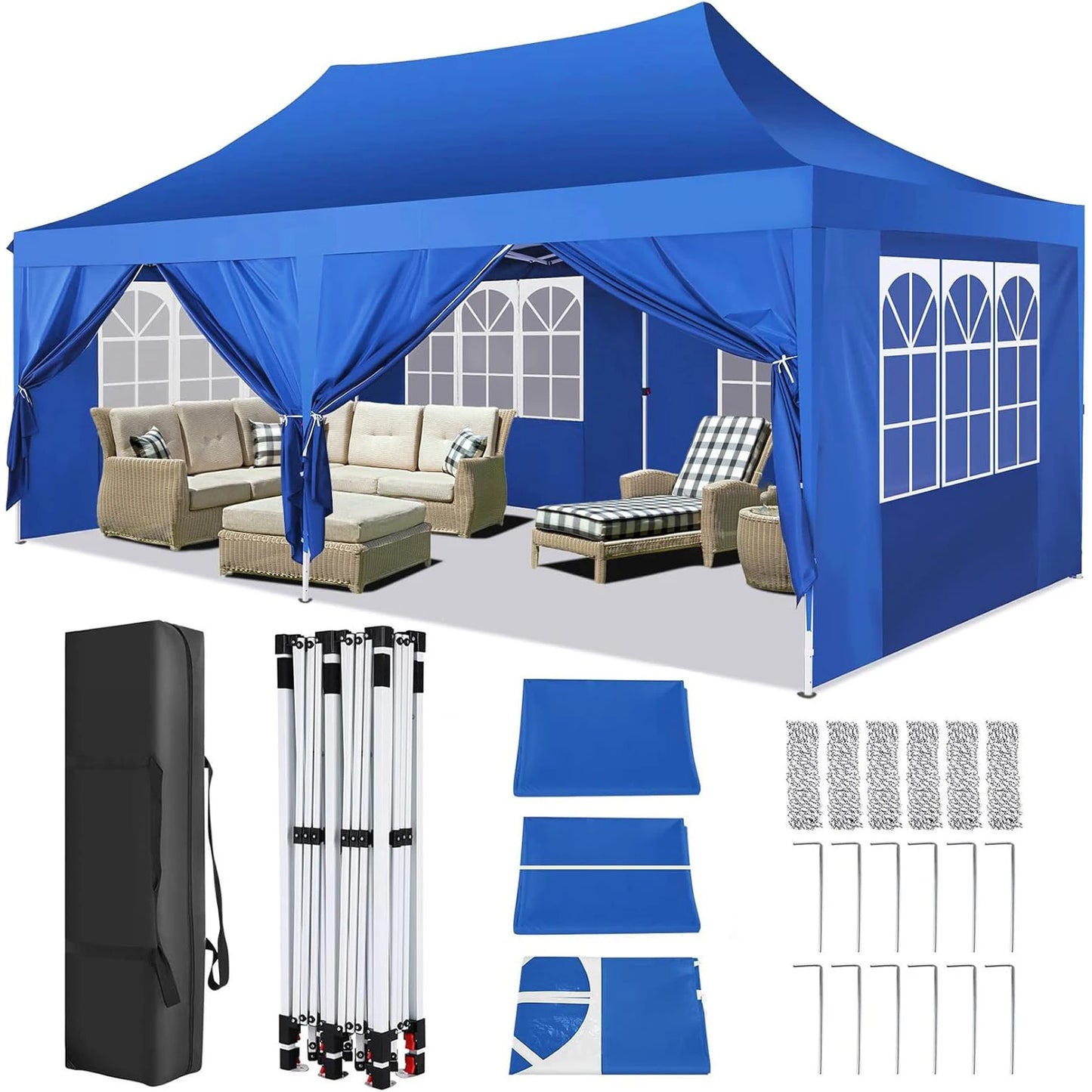 COBIZI Pop Up Canopy Gazebo With Sidewalls UV50 Waterproof Tent