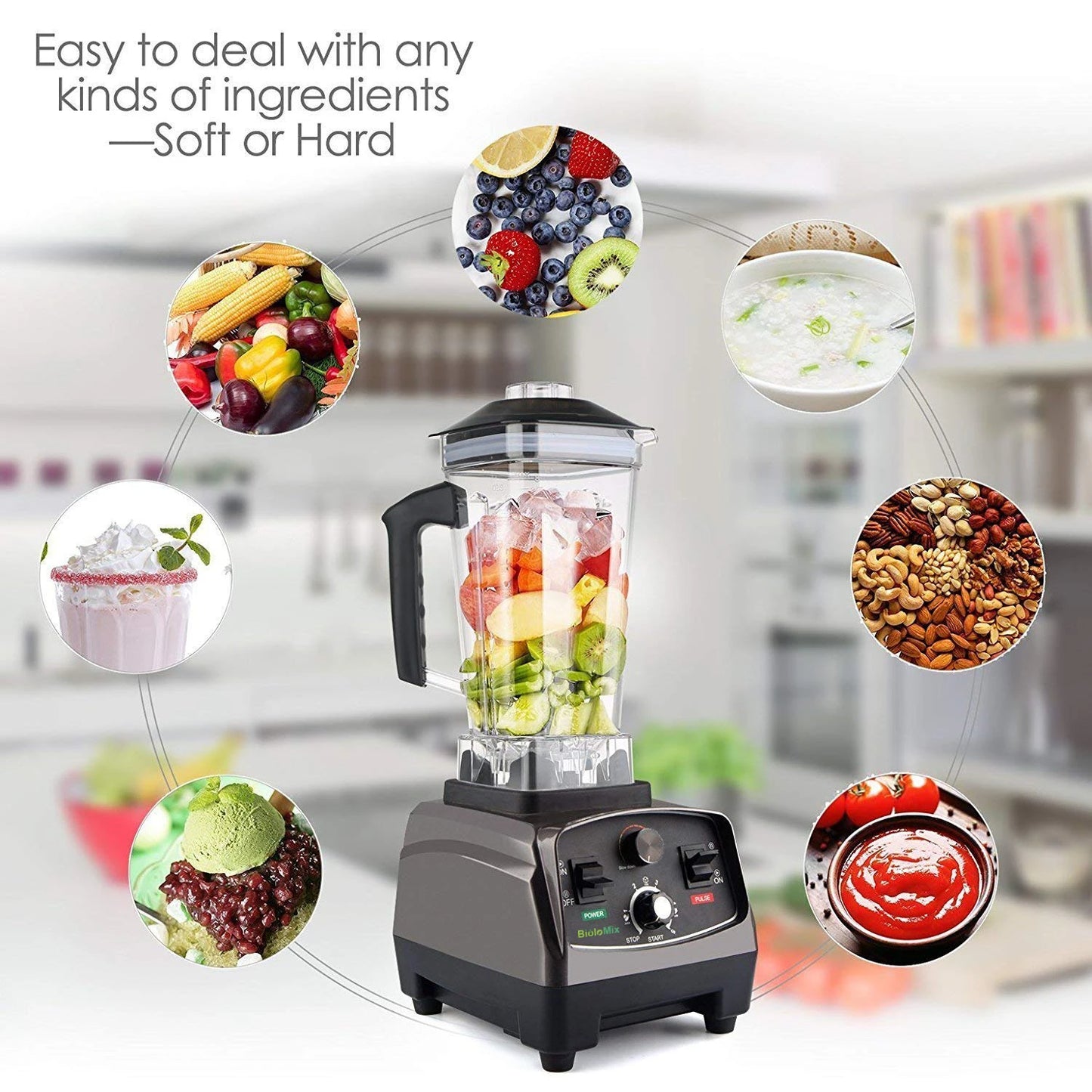 Biolomix Commercial Timer Blender With Tritan Mixing Jar
