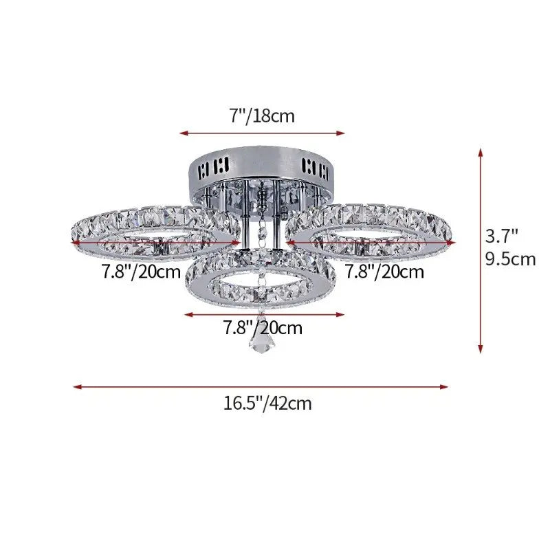 VETRULUS Modern Crystal Led Ceiling Chandelier Pendant Light