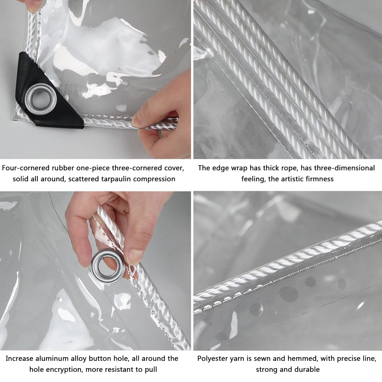 Clear PVC Tarpaulin Heavy Duty Tarp With Grommets Waterproof