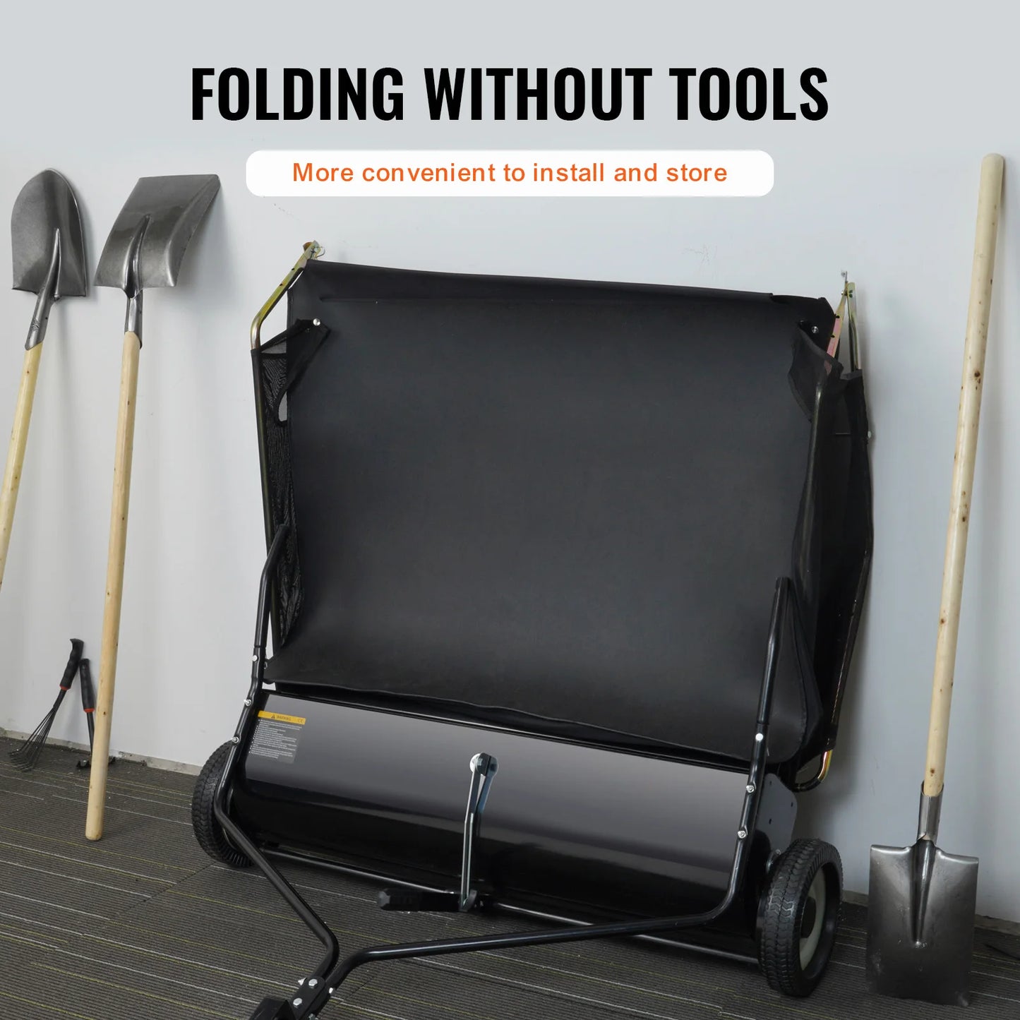 SucceBuy Tow Behind Lawn Sweeper Large Capacity Leaf And Grass Collector