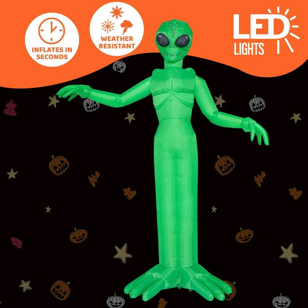 Joyfy Halloween Inflatable Alien Decoration With Built In Led Lights