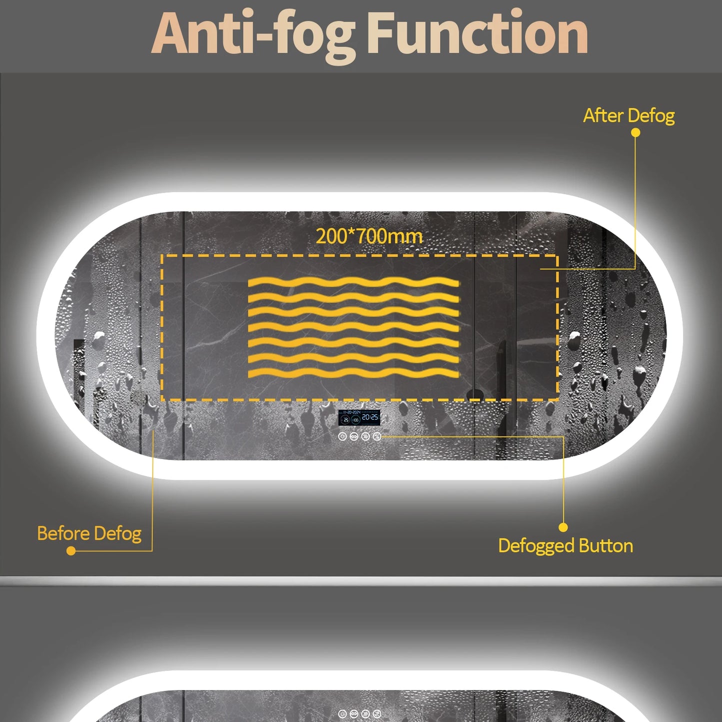 Wisfor Oval Led Bathroom Mirror Featuring Bluetooth Anti Fog Lighting