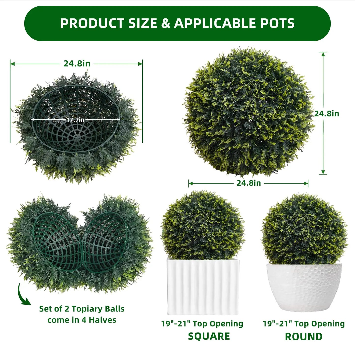 Studyset Artificial Topiary Cedar Balls Outdoor Garden Wedding Home Decor