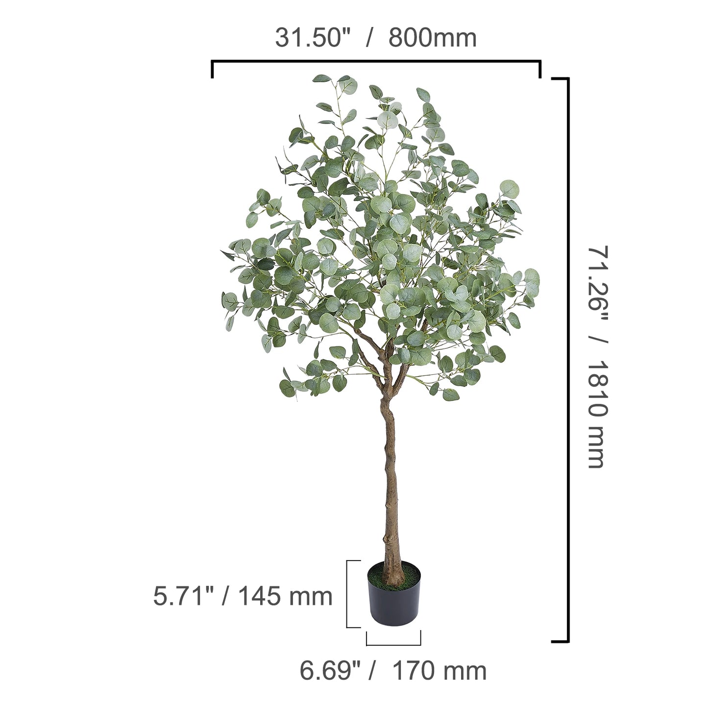 SucceBuy Artificial Olive Tree Faux Plant Sturdy Anti Tip Base