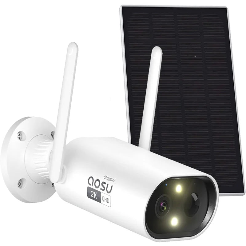 AOSU 3MP WiFi Solar Camera Wire Free Outdoor Battery Audio