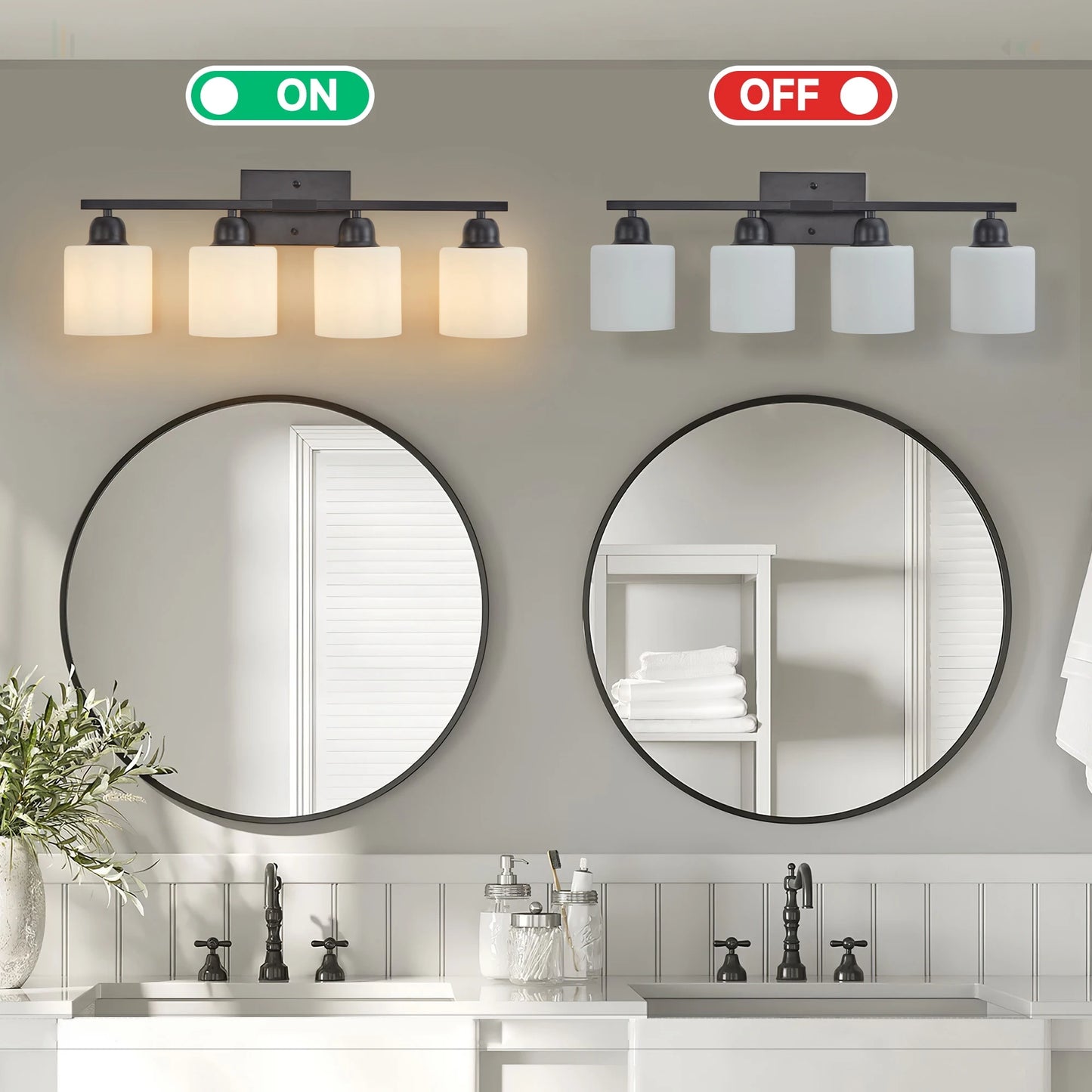 ARLGSITE Four Light Bathroom Vanity Light Over Mirror