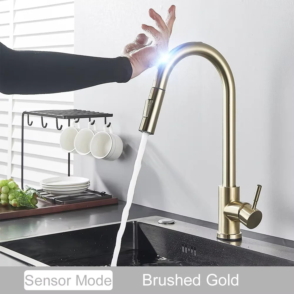 Fmhjfisd Pull Out Touch Control Kitchen Sink Faucet 360 Swivel