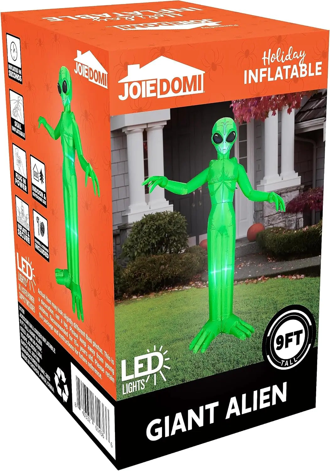 Joyfy Halloween Inflatable Alien Decoration With Built In Led Lights