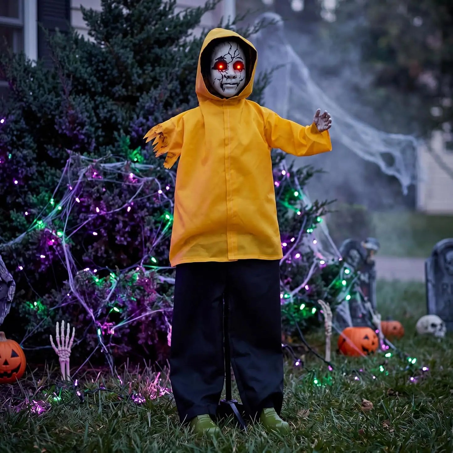 Joyfy Animatronic Ghost Halloween Prop With Sound And Glowing Eyes