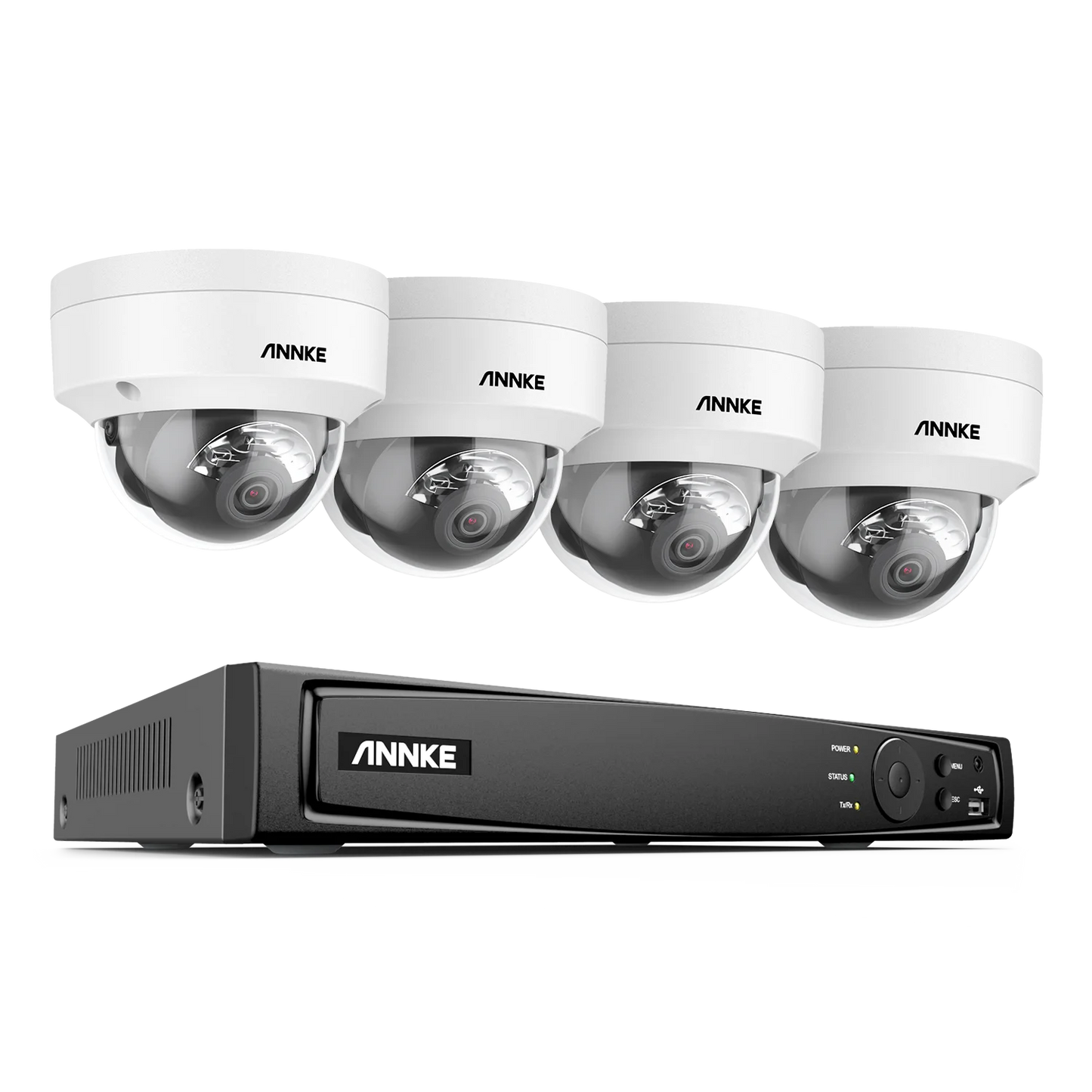 ANNKE 8CH 4K NVR With 4 IP Weatherproof Outdoor Cameras