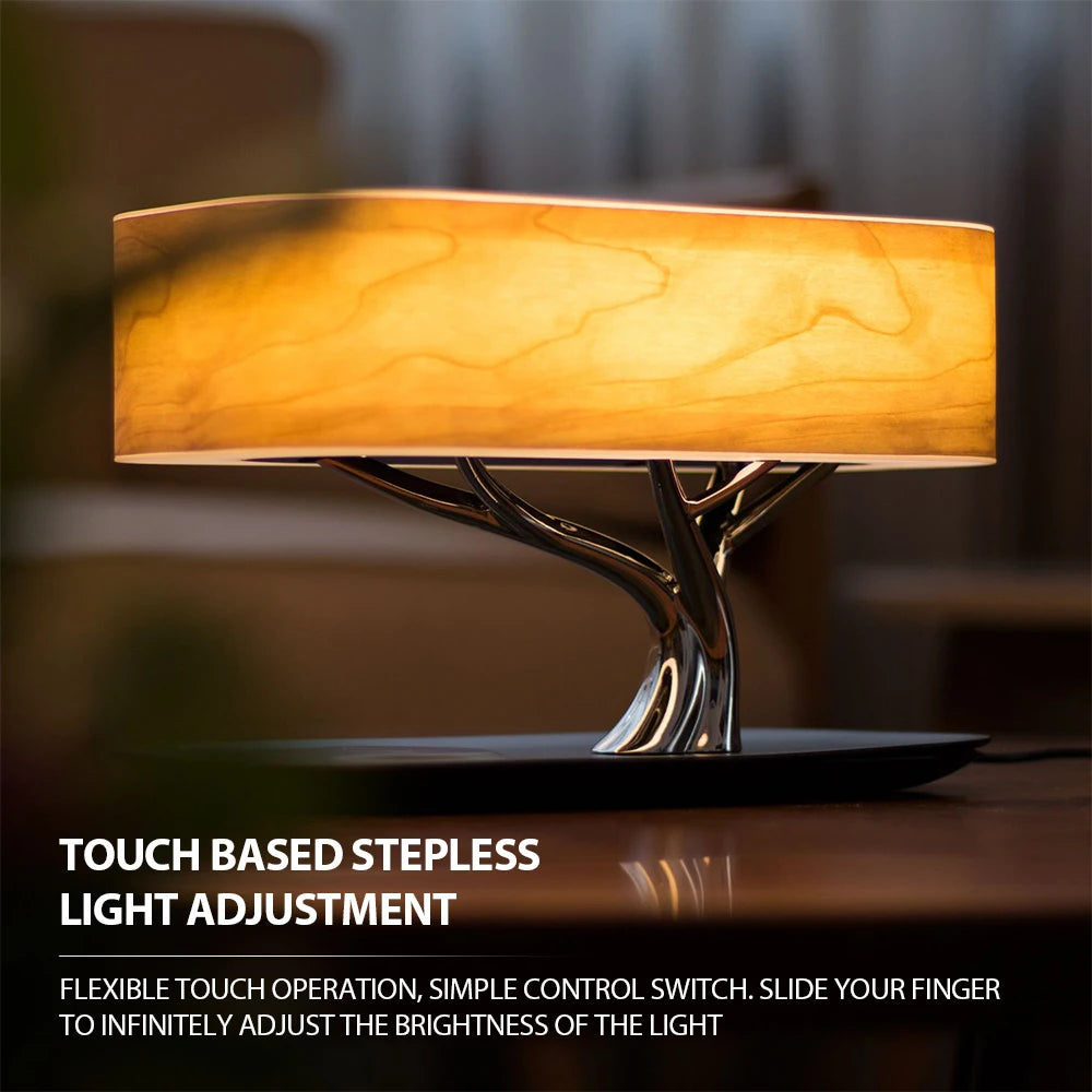 Wireless Charging Speaker With Ambient Light Bedside Lamp