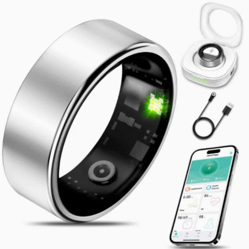 R09 Smart Health Ring With Skin Temperature And Multi Sport Mode 5ATM Waterproof