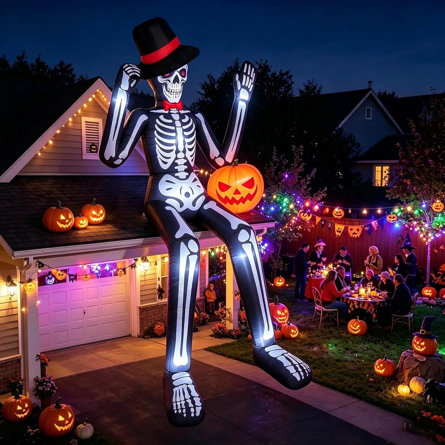 Premium Halloween Inflatable Skeleton Decoration With LED Lighting