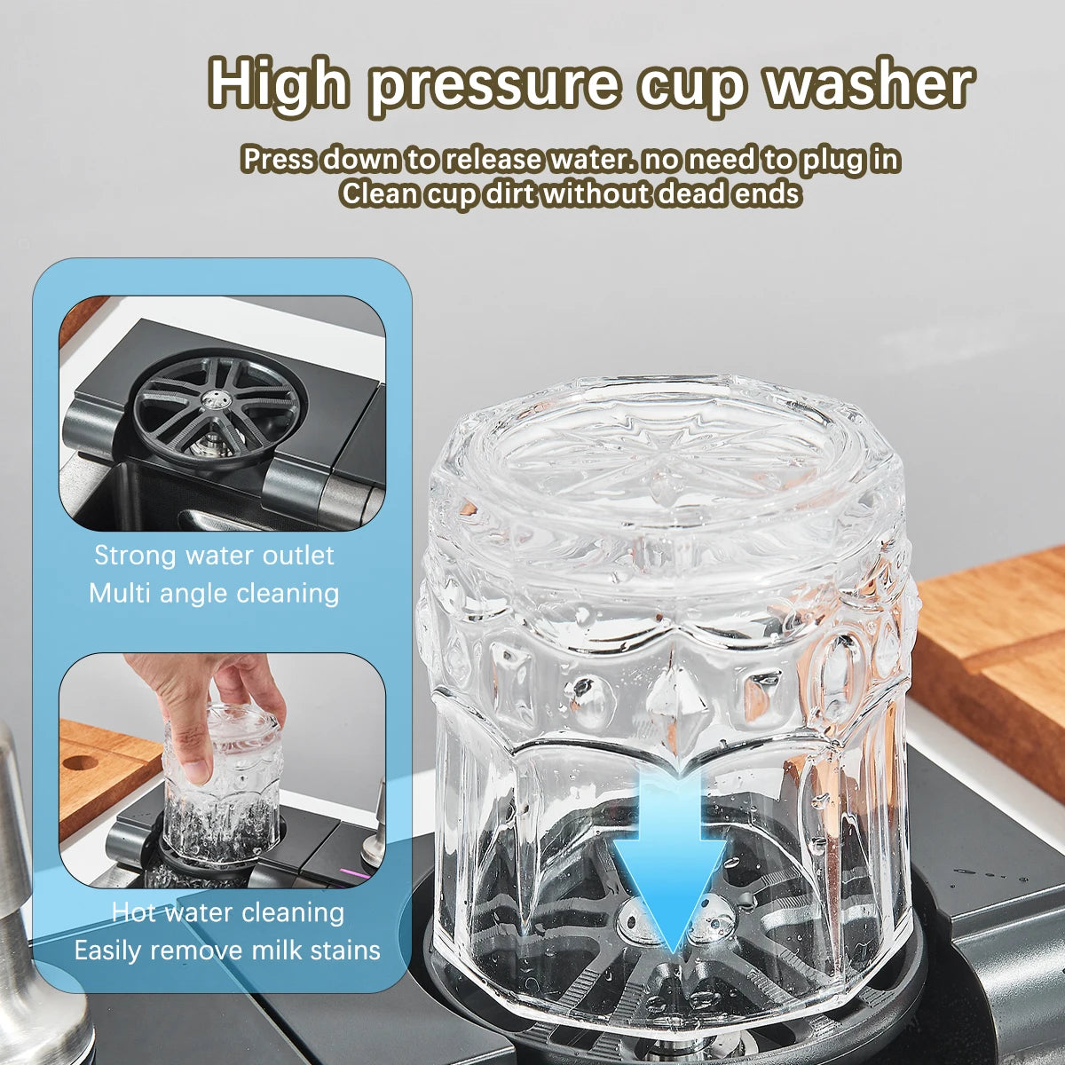 Stainless Steel Kitchen Waterfall Sink With Digital Faucet