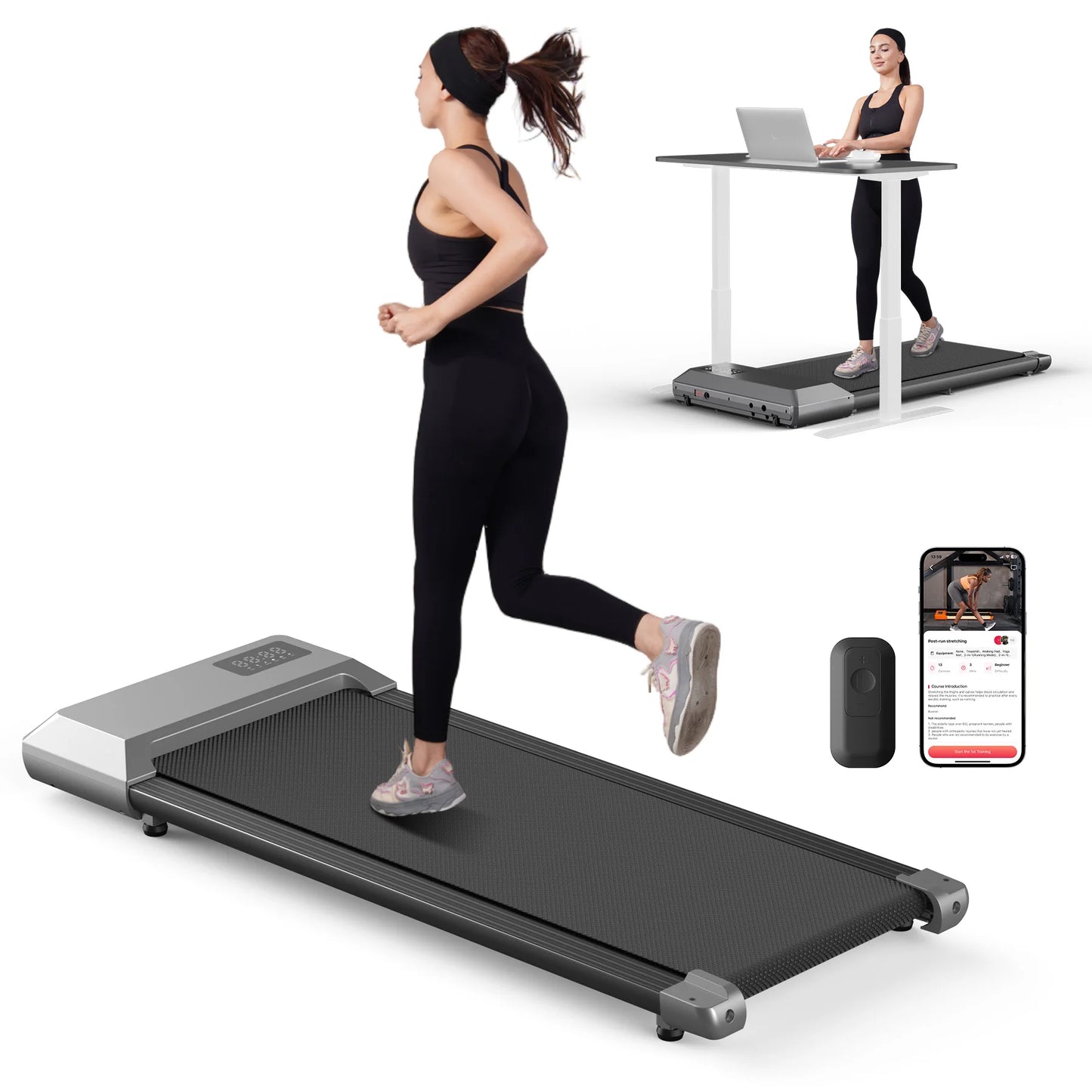 Superun 2In1 Home Treadmill 2.5HP Walking Running Fitness Machine