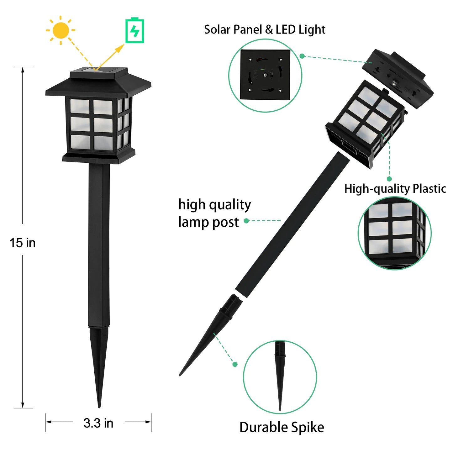 Solar Ground Plug Lights Outdoor Garden Lighting 12 Piece Set