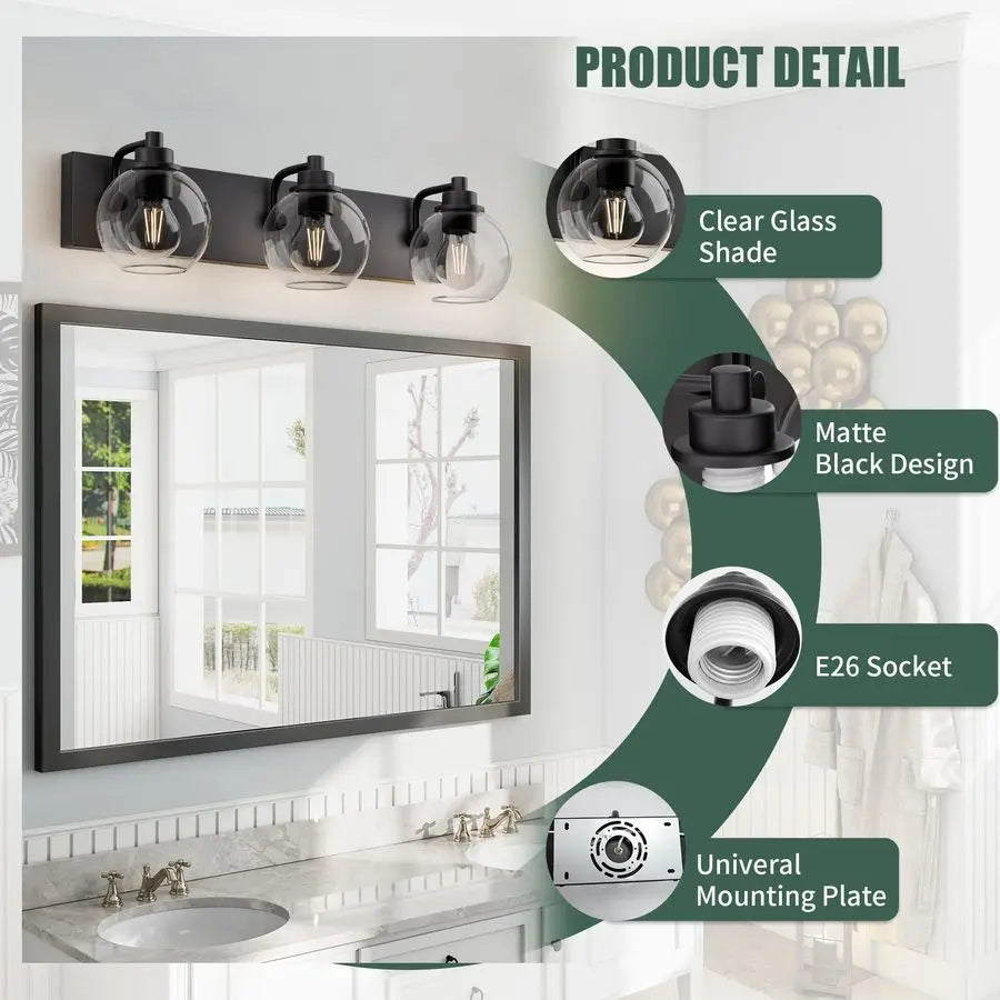 Three Light Modern Vanity Lights For Bathroom Contemporary Style