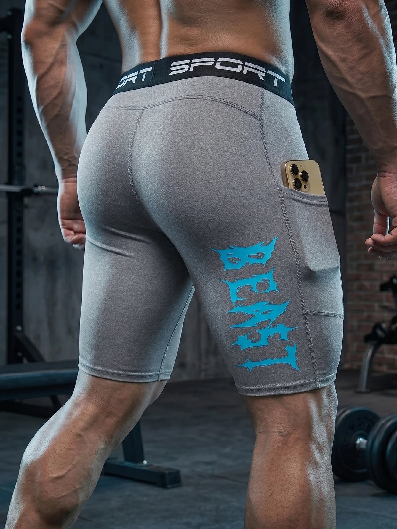 6-Pack Men's Sports Compression Shorts With Phone Pocket