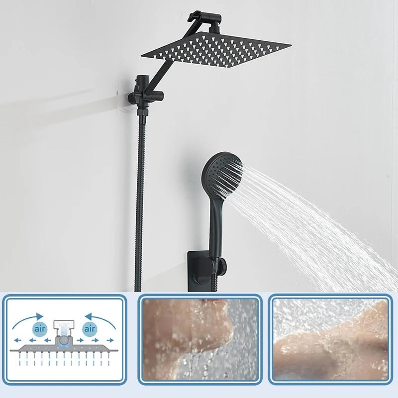 Square 304 Stainless Steel Hand Shower Fixed Support Kit