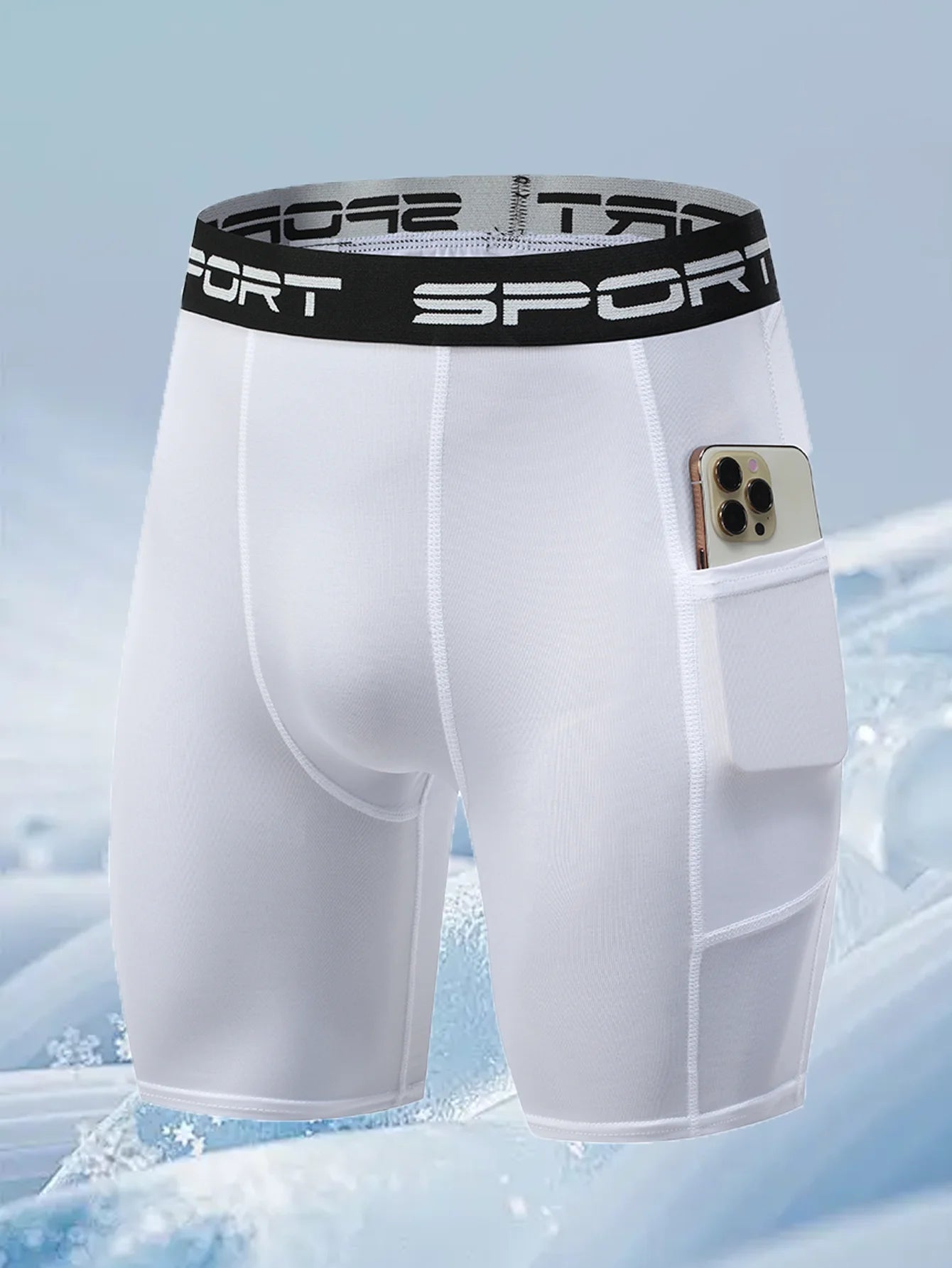 6-Pack Men's Sports Compression Shorts With Phone Pocket
