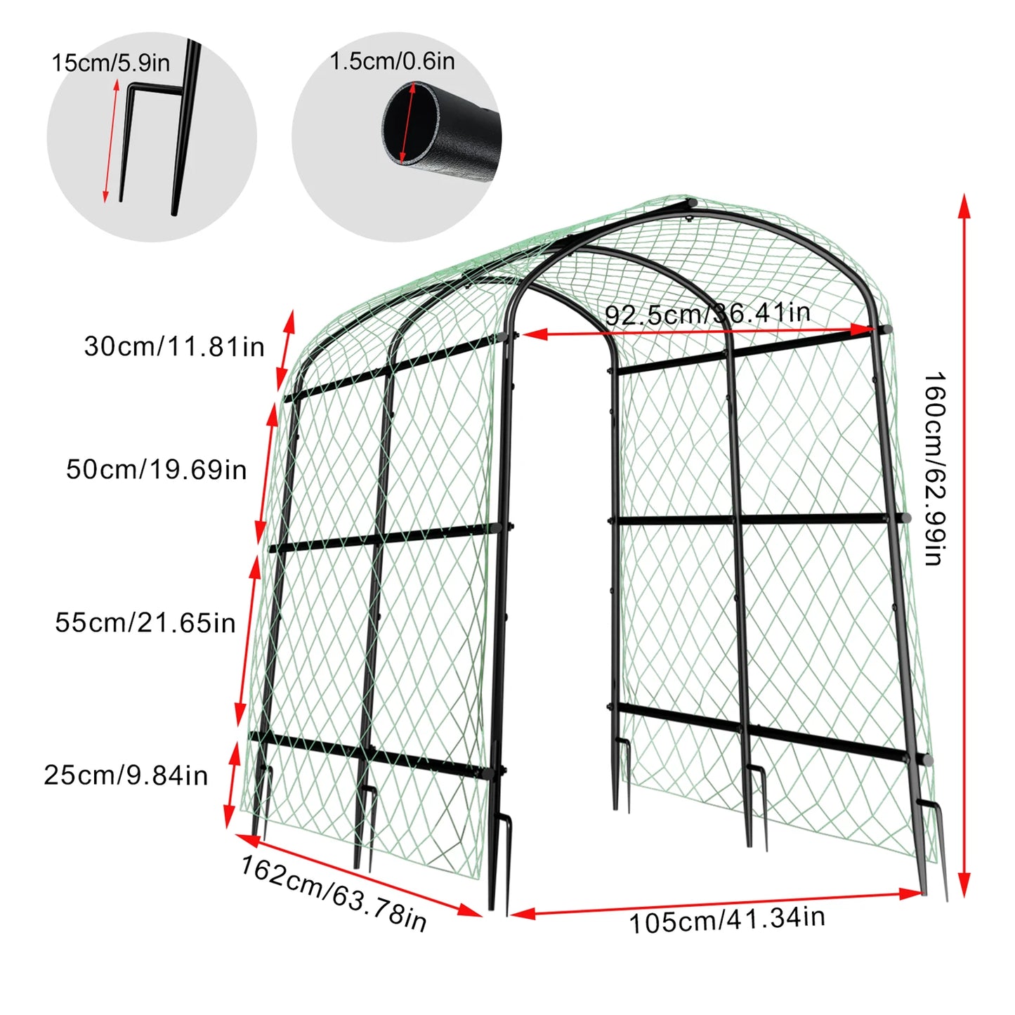 U Shaped Garden Cucumber Trellis For Climbing Plants