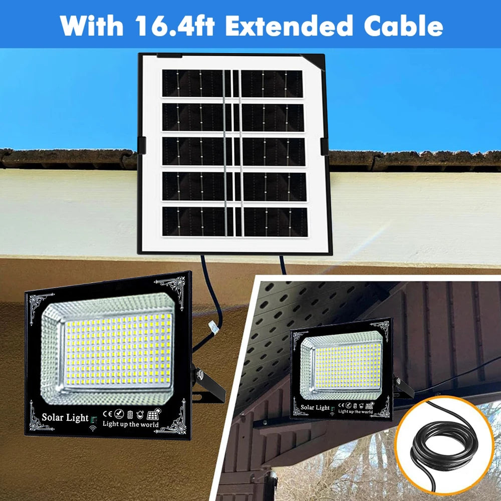 Outdoor Solar Flood Light 300W IP67 With Remote Control