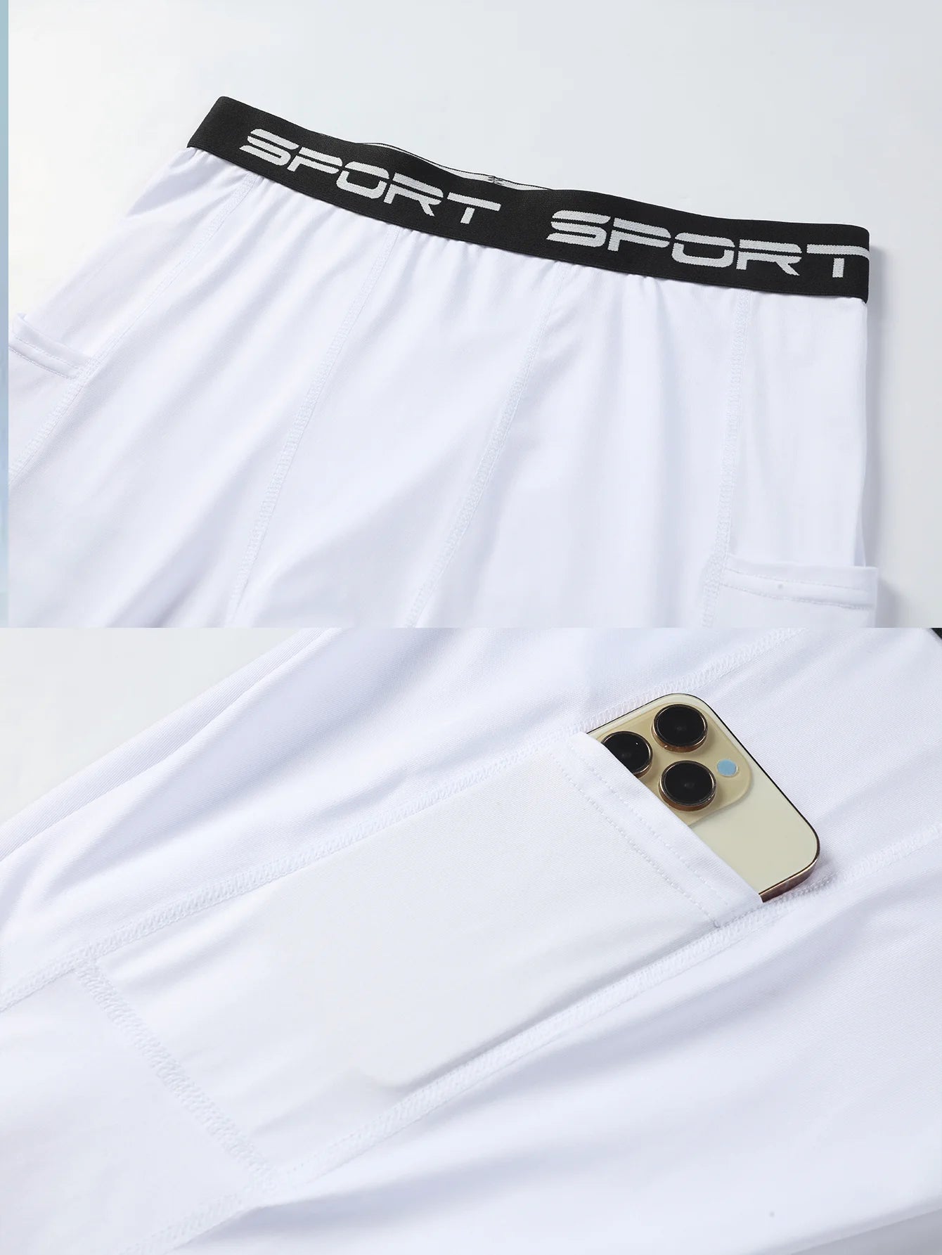 6-Pack Men's Sports Compression Shorts With Phone Pocket