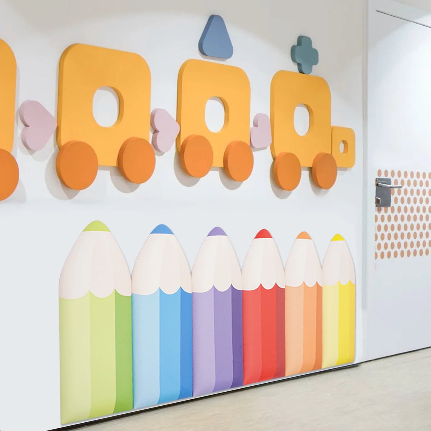 6 PCS Pencil Wall Stickers Anti-Collision Wall Padding for Kids Thickness 3cm Self-Adhesive Children's Room Wallpaper