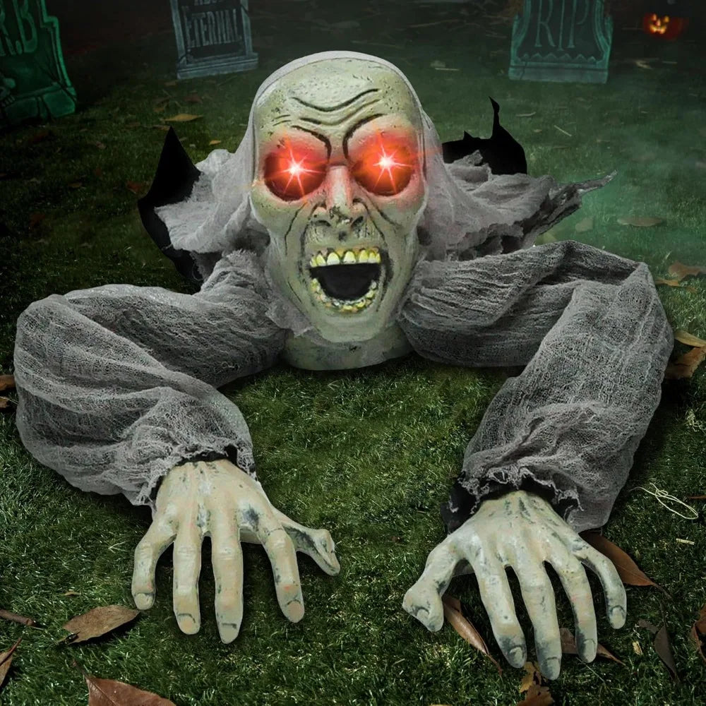 Animated Groundbreaker Zombie With Sound And Flashing Eyes Halloween Decor